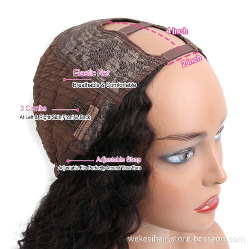 High Quality U Part Human Hair Wigs For Black Women,custom u part clip in wig,Wholesale Brazilian Human U Part Wigs Vendor